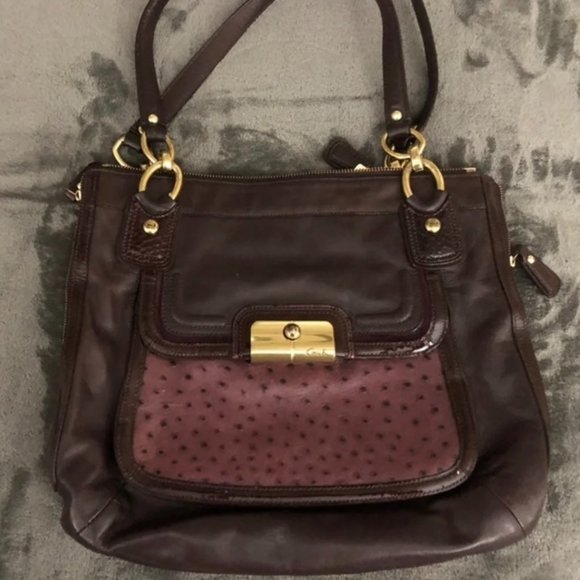 Coach Eggplant Purse/Tote - Picture 1 of 8